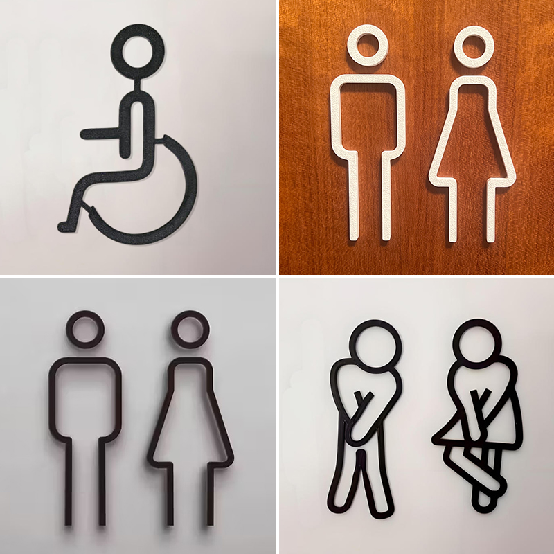 3D Printing Cafe - 3D Printed Bathroom Door Sign Male