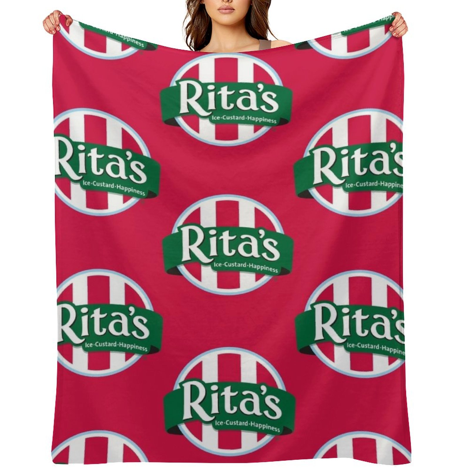 3D Printing Cafe - Rita's Italian Ice Cafe Throw Blanket