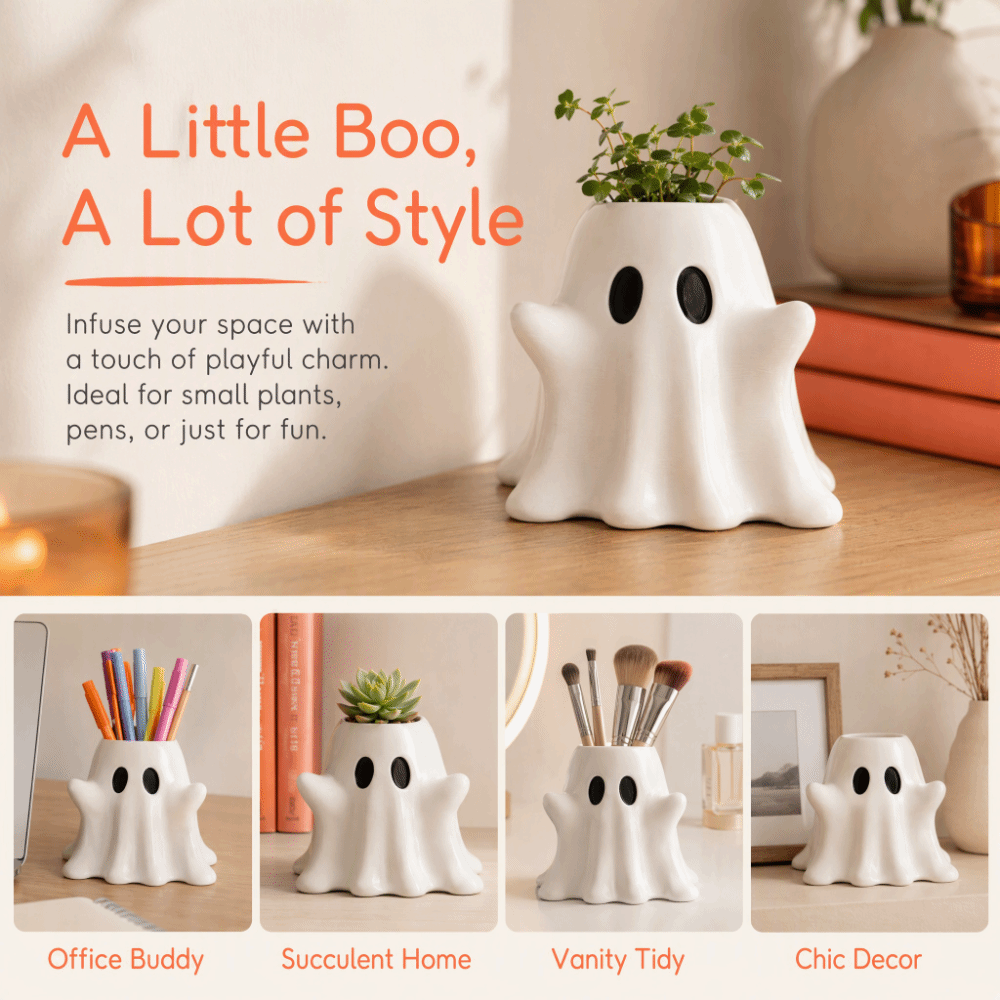 3D Printing Cafe - 3D Printed White Ghost Vase Creative