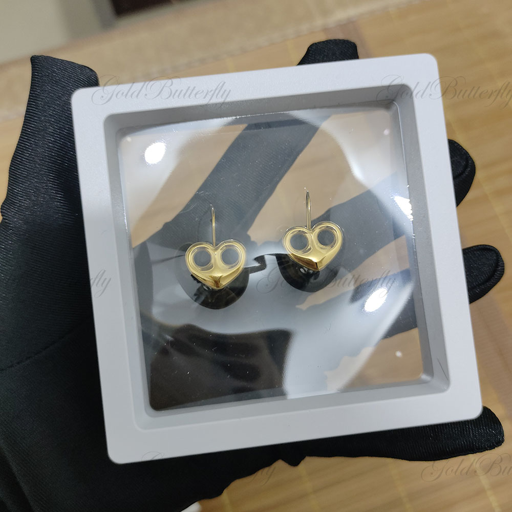 3D Printing Earrings - GoldButterfly Custom Heart Earrings 3D Mini