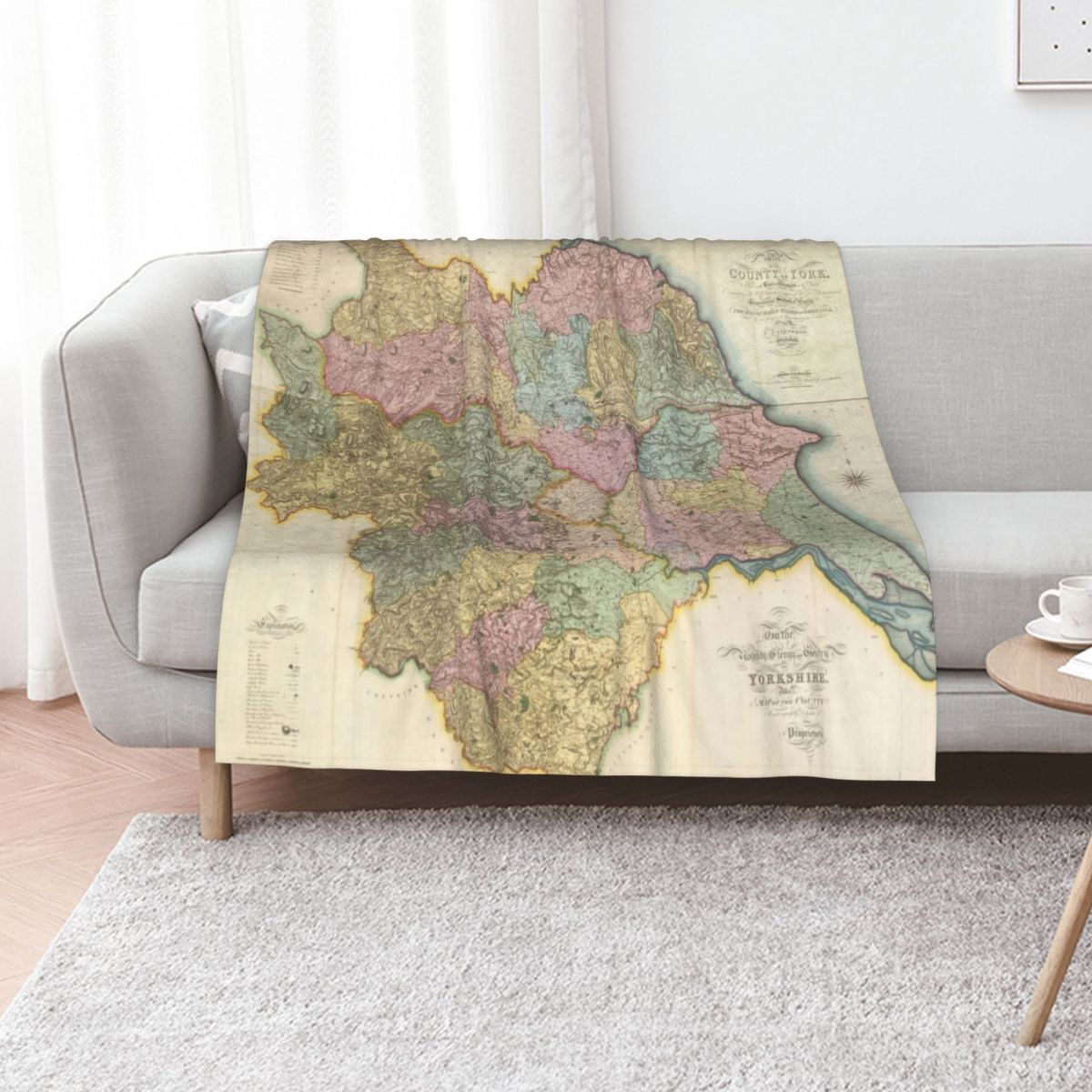 3D Printing Yorkshire - Yorkshire: God`s own country. Vintage Map