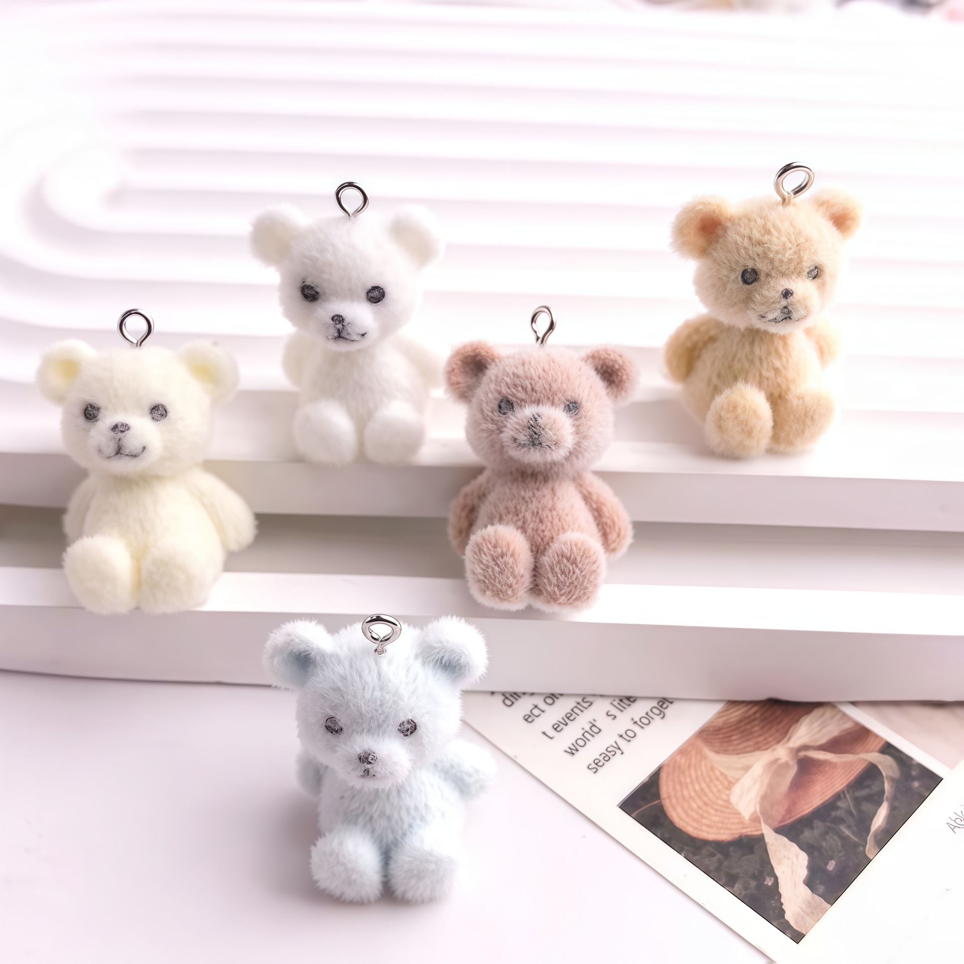 5pcs 3D Flocked Bear Resin Cha - огляд і ціна 3D Printing Earrings