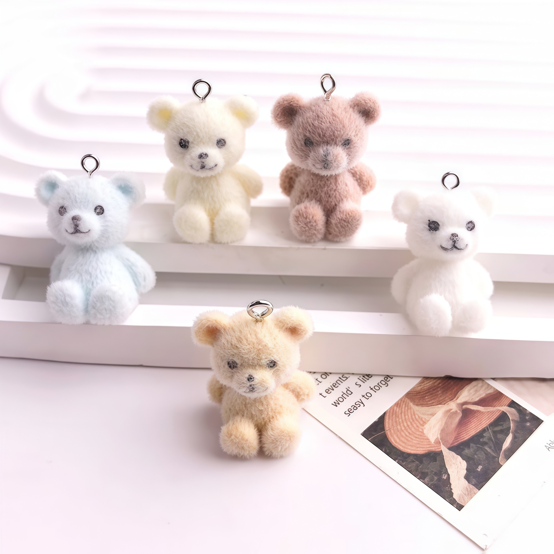 5pcs 3D Flocked Bear Resin Cha - огляд і ціна 3D Printing Earrings