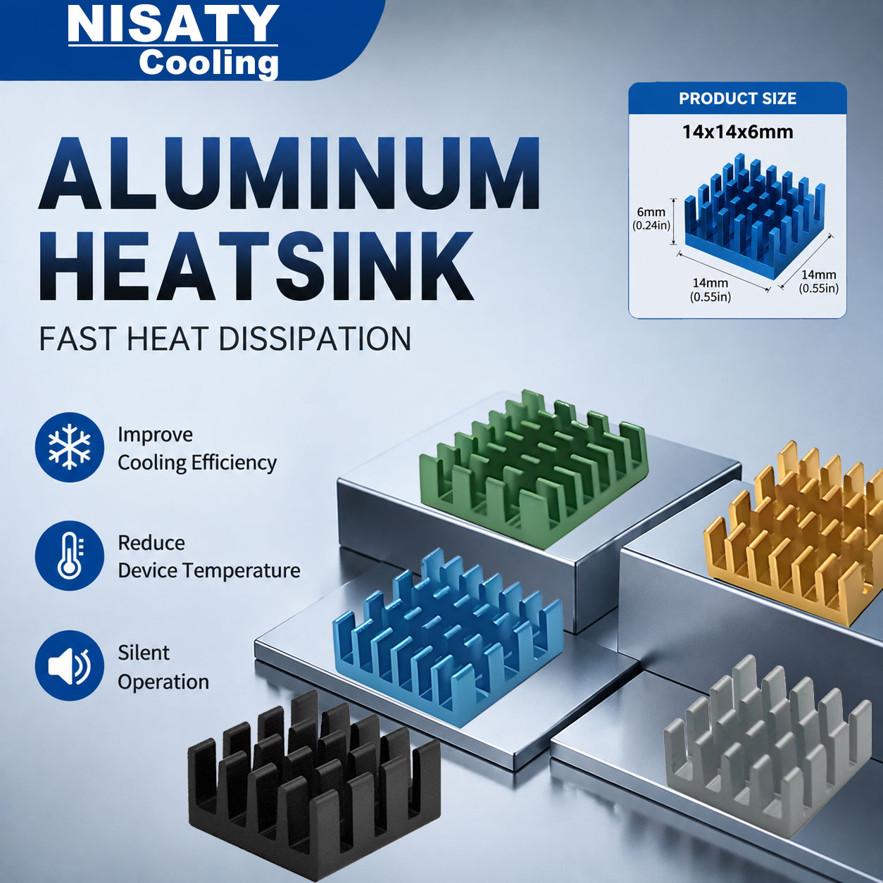 NISATY Aluminum Heat Sink 14x1 - огляд і ціна 3D Printing Aluminium