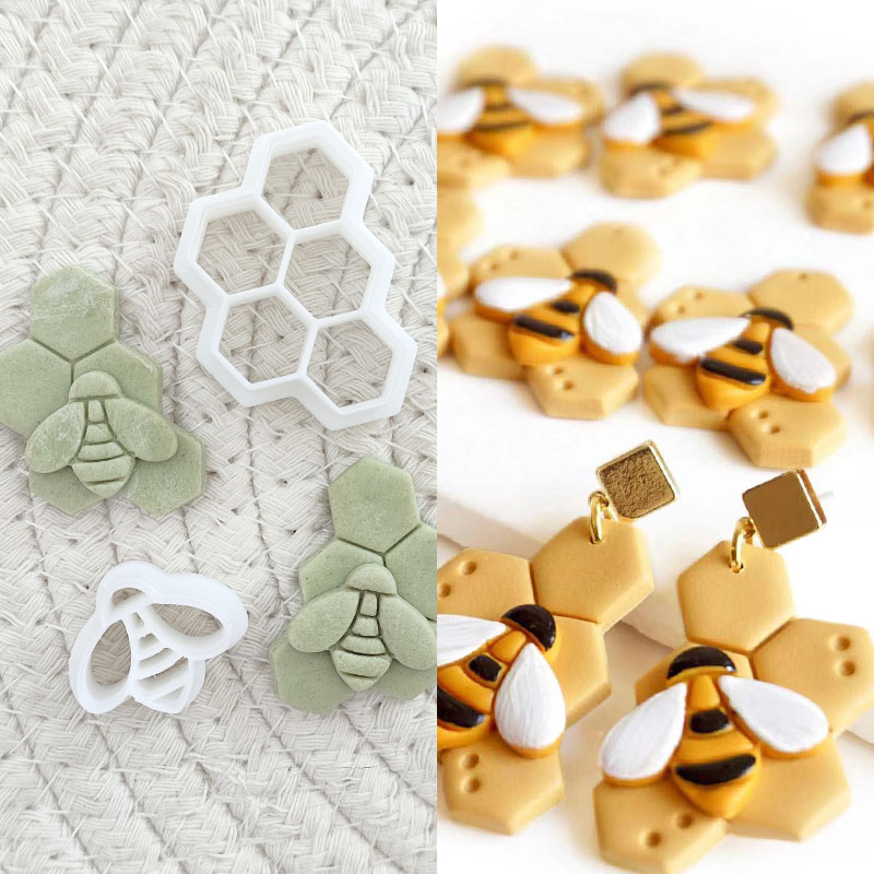 3D Bee Honeycomb Earring Cutti - огляд і ціна 3D Printing Earrings