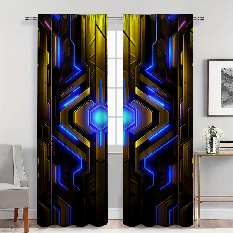 2pcs Geometric Tech Curtains w - огляд і ціна 3D Printing Cafe