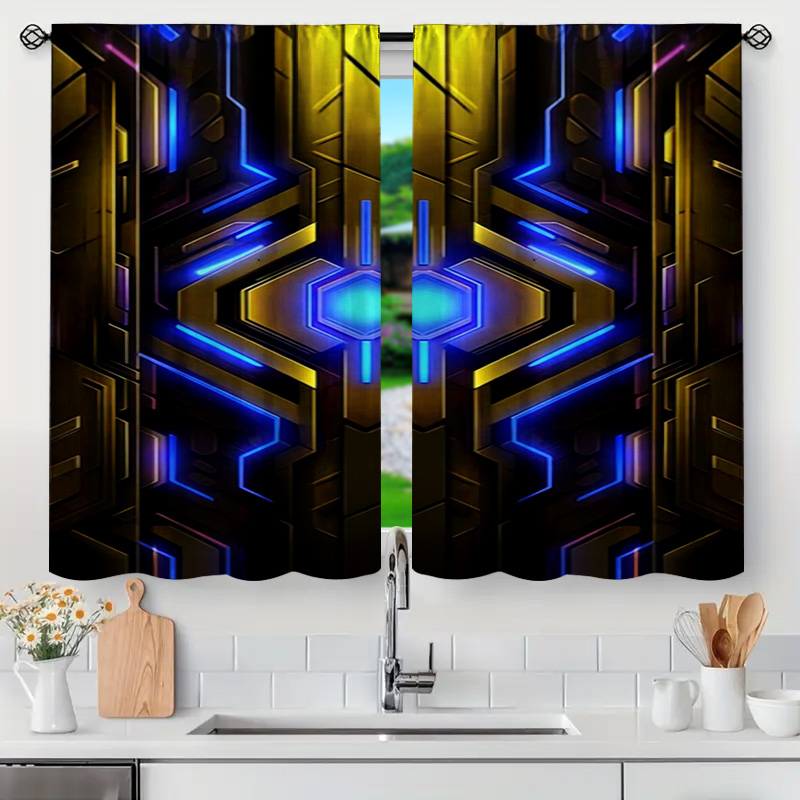 2pcs Geometric Tech Curtains w - огляд і ціна 3D Printing Cafe