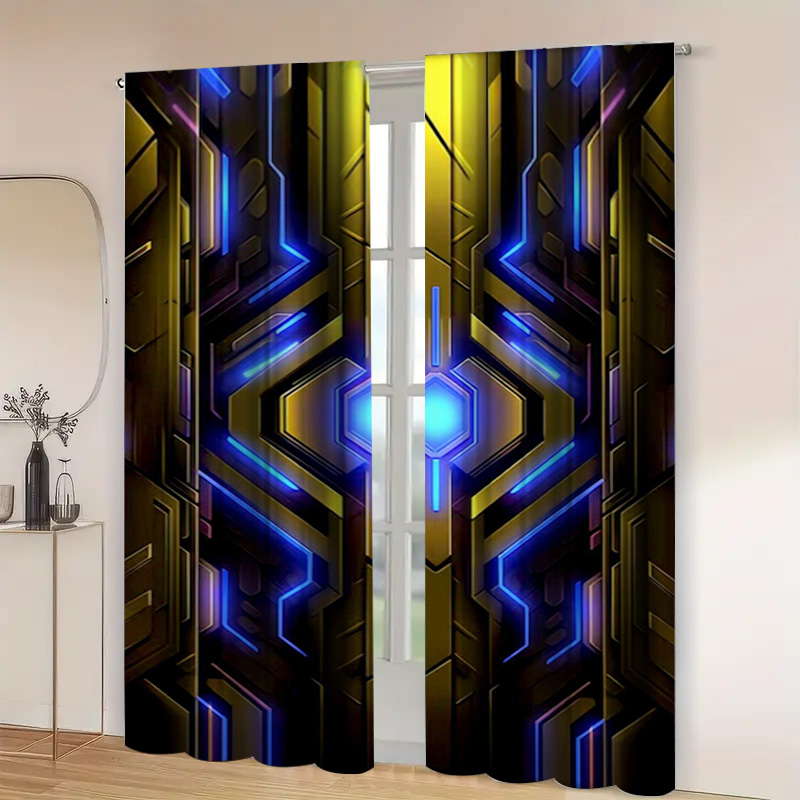 2pcs Geometric Tech Curtains w - огляд і ціна 3D Printing Cafe