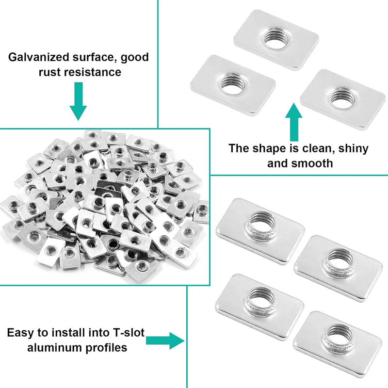 100pcs Flat Sliding T-Slot Nut - огляд і ціна 3D Printer Enclosure Frame