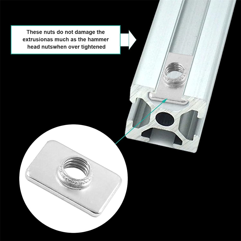 100pcs Flat Sliding T-Slot Nut - огляд і ціна 3D Printer Enclosure Frame