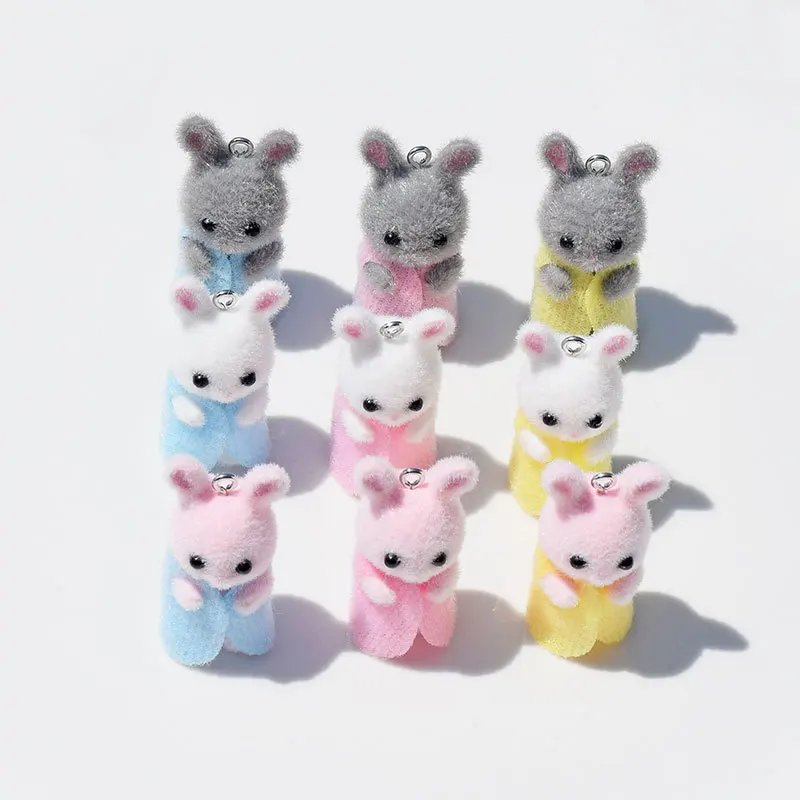 3Pcs 3D Flocking Resin Rabbit  - огляд і ціна 3D Printing Earrings