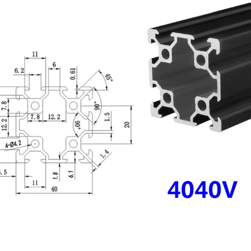 1PCS 4040 V-slot 4040V Black A - огляд і ціна 3D Printer Enclosure Frame