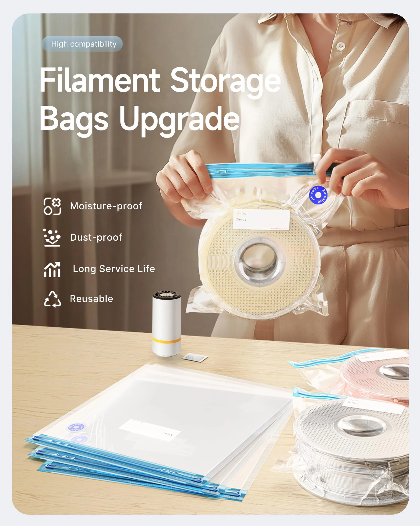 3D Printer Filament Vacuum Bag - огляд і ціна 3D Printing Bambu Lab