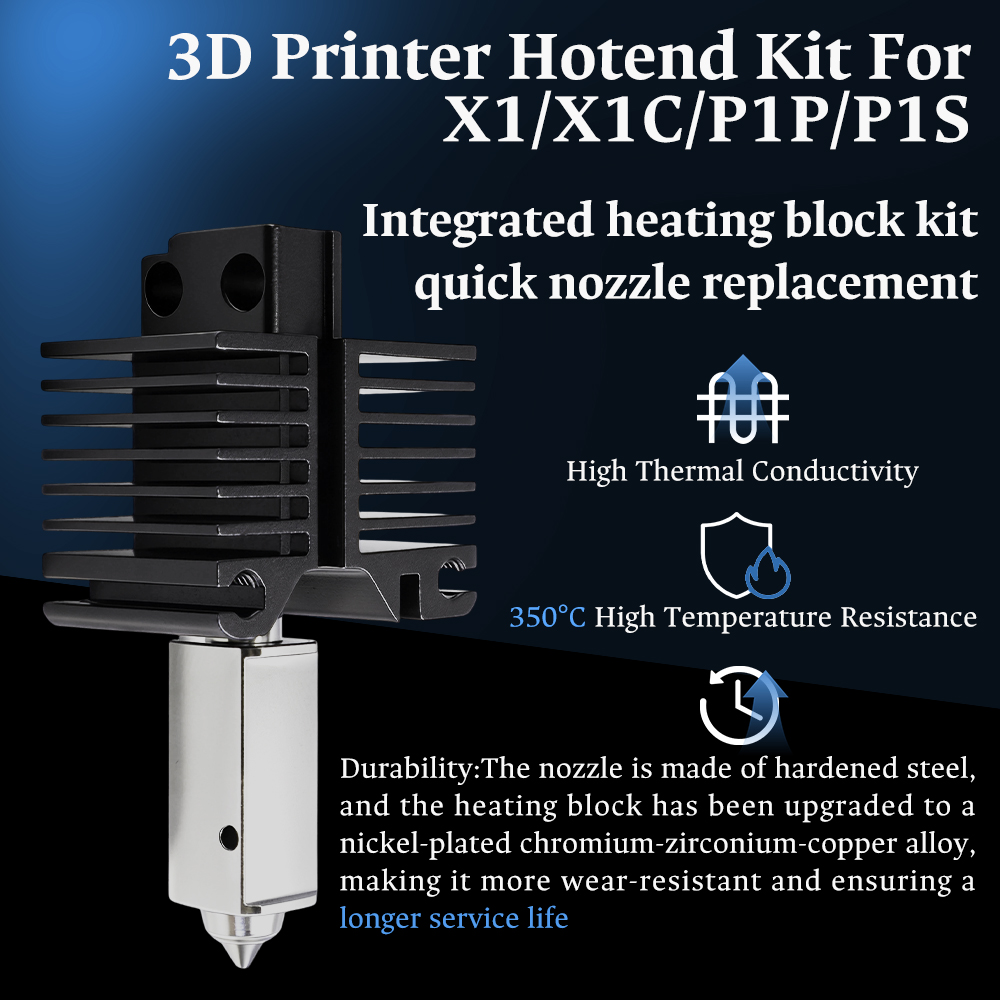 Hotend For Bambu Lab P1P X1C P - огляд і ціна 3D Printing Steel