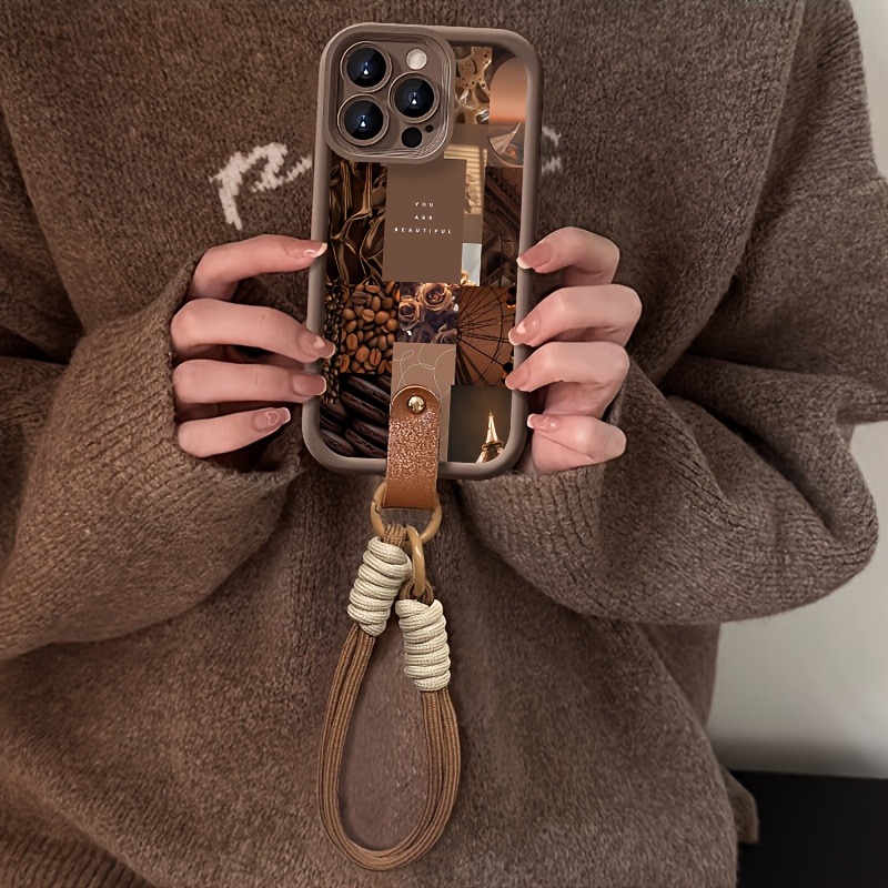 Brown Coffee Flowers Print Lan - огляд і ціна 3D Printing Iphone